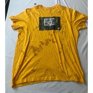 Nike Splatter Pattern T-Shirt Floral Hawaiian Basketball Themed Unique Yellow XL